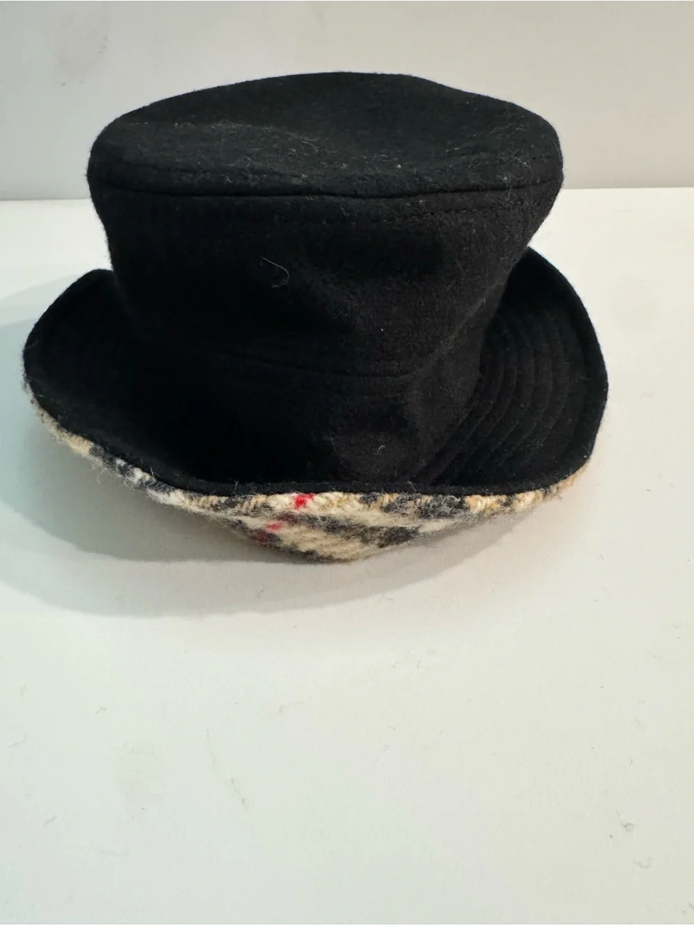 Kids Burberry Hat with Plaid Brim